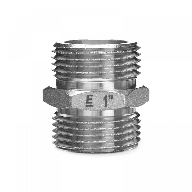 Ниппель равнопроходной ELSEN Metalit TIN PLATED, НН, 1", латунь CN EBF.15.10T