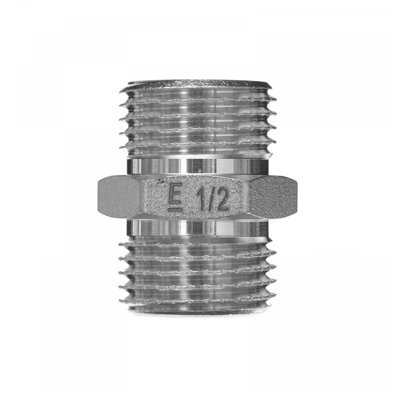 Ниппель равнопроходной ELSEN Metalit TIN PLATED, НН, 1/2", латунь CN EBF.15.12T