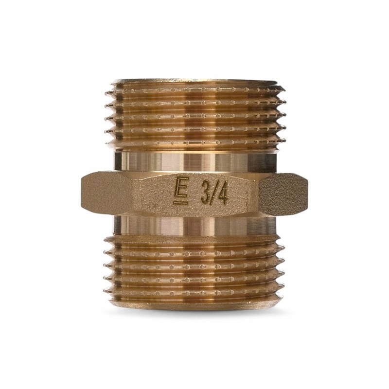 Ниппель равнопроходной ELSEN Metalit, НН, 3/4", латунь CN EBF.15.34
