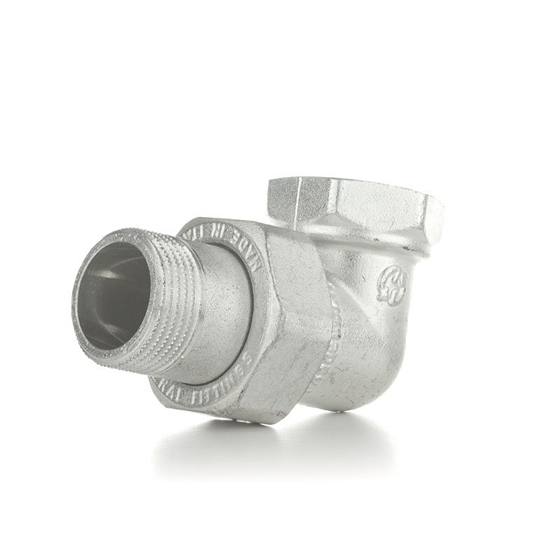 Сгон угловой (разъемное соединение с плоским уплотнением) американка ELSEN Metalit TIN PLATED, НВ, 1 1/2", 1 1/2", латунь EBF27.112T