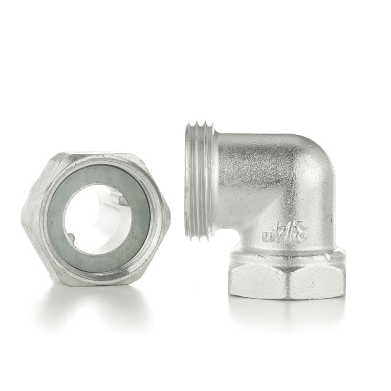 Сгон угловой (разъемное соединение с плоским уплотнением) американка ELSEN Metalit TIN PLATED, НВ, 1 1/2", 1 1/2", латунь EBF27.112T