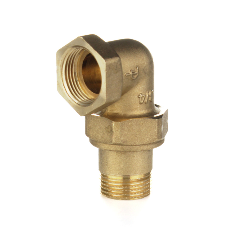 Сгон угловой (разъемное соединение с плоским уплотнением) американка ELSEN, Metalit, НВ, 1 1/2", 1 1/2", латунь EBF27.112