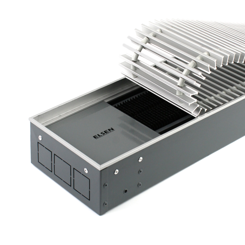 Конвектор внутрипольный ELSEN EKN 190×120×1600 мм, с естественной конвекцией, цвет алюминий EKN.190.120.1600