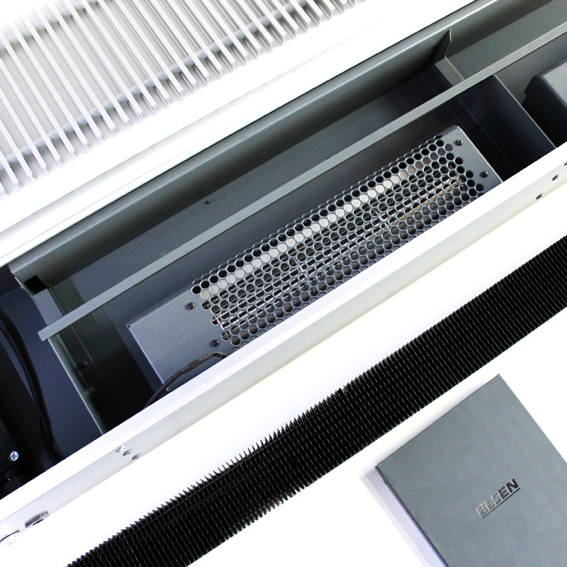 Конвектор внутрипольный ELSEN EKQ 300×110×1500 мм, с принудительной конвекцией, цвет алюминий EKQ.300.110.1500 MC