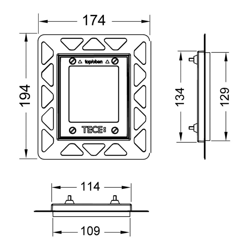 Рамка монтажная черная TECE 9242647