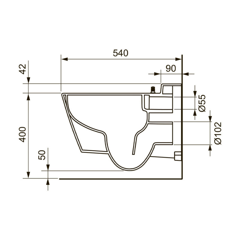 Подвесной унитаз без гигиенического душа TECEone 9700204