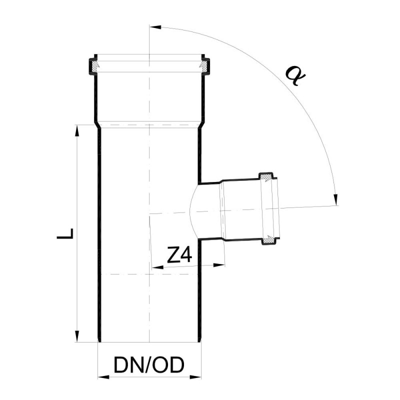 Крестовина канализационная угловая POLO-KAL NG, 110/50/110 х 87,5*/90* Poloplast 02838