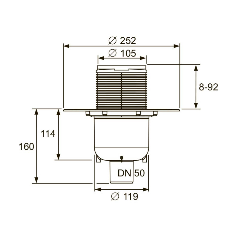 Трап дренажный TECEdrainpoint S 130 вертикальный с универсальным фланцем Seal System ТЕСЕ 3601300