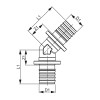 Уголок соединительный 45* 25 x 25, бронза TECEflex 707167