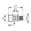 Соединение прямое с ниппелем 63 х 2'', латунь TECEflex 765513