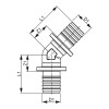 Уголок соединительный 45* 25 х 25, латунь TECEflex 767125