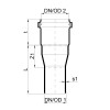 Переходной патрубок канализационный соосный POLO-KAL NG, 40/50 Poloplast 01786