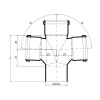 Крестовина канализационная POLO-KAL NG, 110/75/75 х 87,5*/180* Poloplast 02269