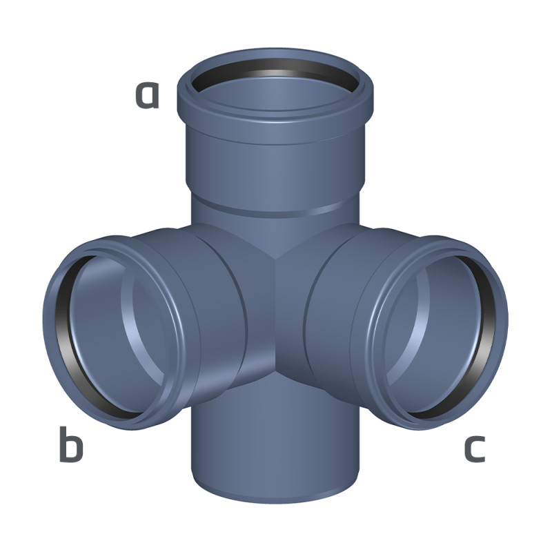 Крестовина канализационная угловая POLO-KAL NG, 110/L110/R75 х 87,5*/90* Poloplast 02277