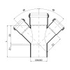 Крестовина канализационная POLO-KAL NG, 75/75/75 х 45*/180* Poloplast 02396