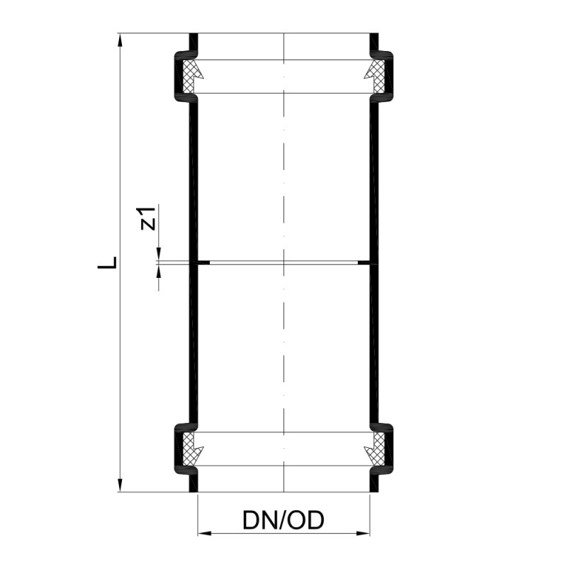 Двухраструбная муфта канализационная POLO-KAL NG, 110 Poloplast 02304