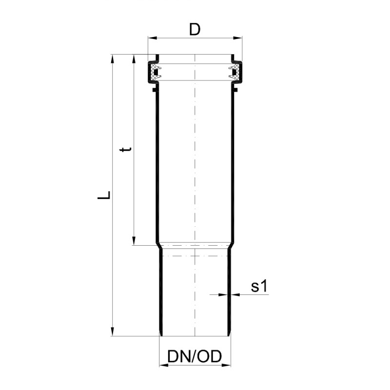 Компенсационный патрубок канализационный POLO-KAL NG, 110 Poloplast 02334