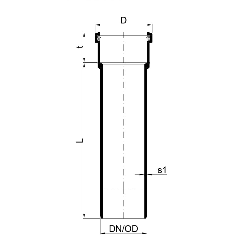 Труба канализационная POLO-KAL 3S, 110 х 1000 Poloplast 02433