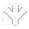 Крестовина канализационная POLO-KAL 3S, 110/110/110 х 67,5*/180* Poloplast 02513
