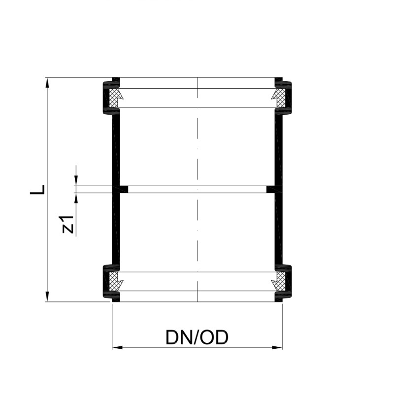Двухраструбная муфта канализационная POLO-KAL 3S, 110 Poloplast 02723