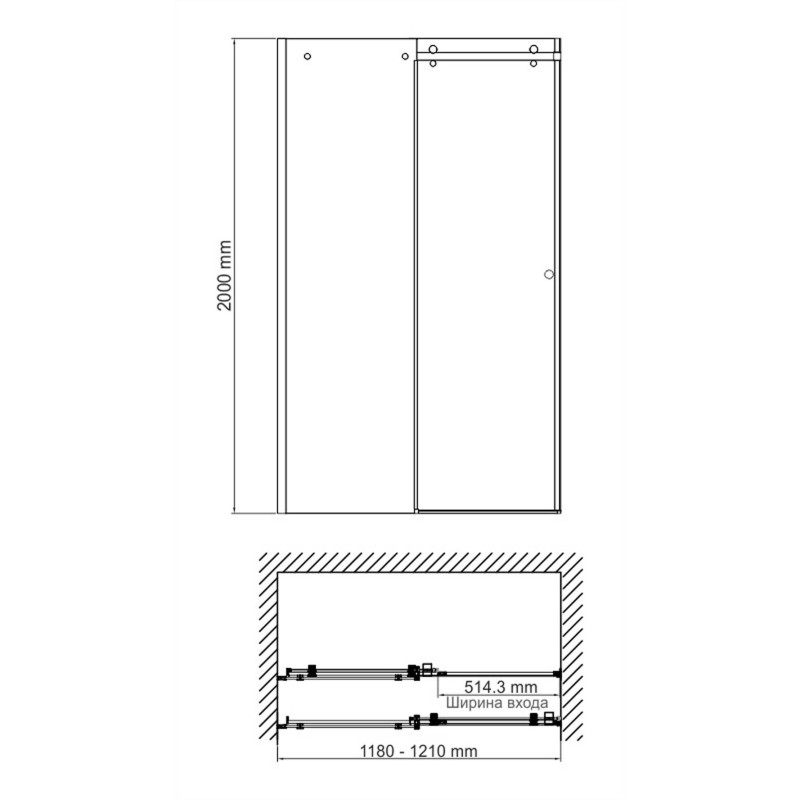 Душевая дверь WasserKRAFT Vils 56R05 