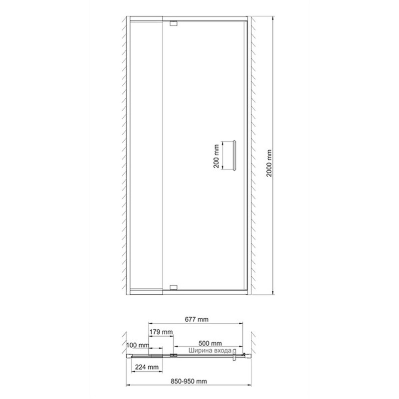 Душевая дверь WasserKRAFT Berkel 48P04 