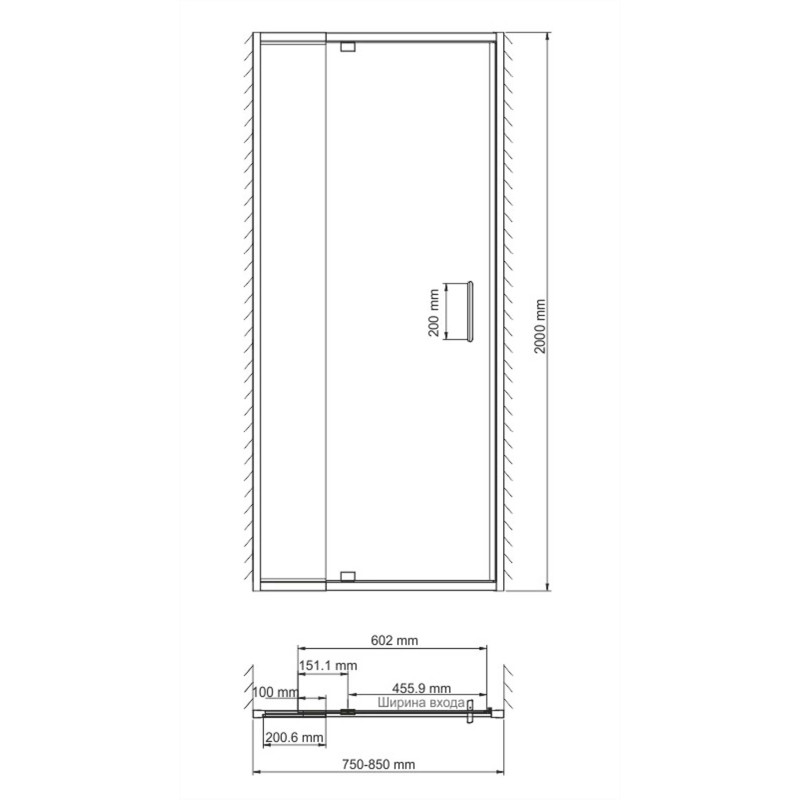 Душевая дверь WasserKRAFT Berkel 48P27 