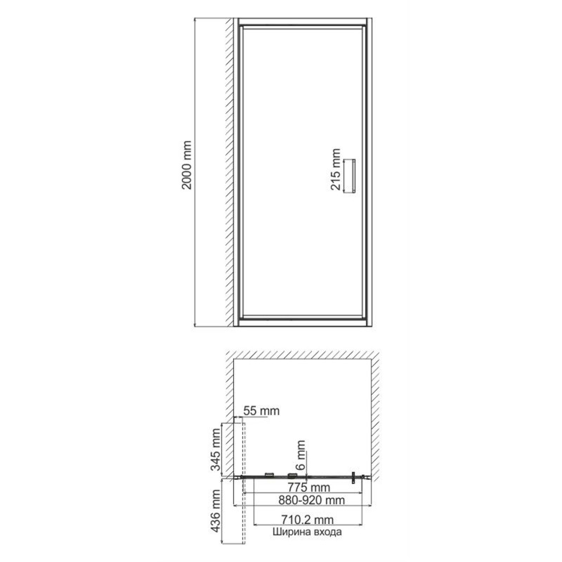 Душевая дверь WasserKRAFT Salm 27I04 