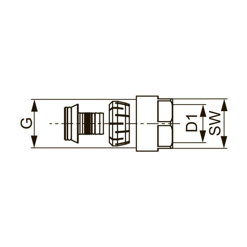 Концовка разборная (Евроконус) 16 x 3/4" TECElogo-Push 8740216