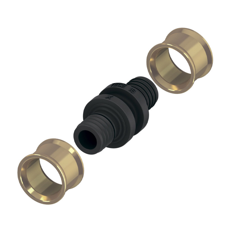 Соединение труба-труба, аксиальная запрессовка, для трубы поверхностного отопления SLQ PE-RT/Al/PE-RT TECEfloor 77220015