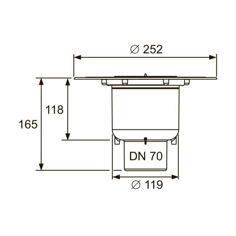 Сифон DN 70, вертикальный с универсальным фланцем Seal System TECEdrainpoint S 3603600