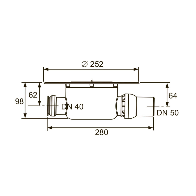 Сифон DN 50, стандартный, с универсальным фланцем Seal System TECEdrainpoint S 3601500