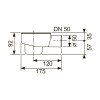 Сифон DN 50 «стандартный», боковой слив TECEdrainline 650001