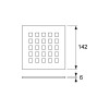 Декоративная решетка "quadratum", нержавеющая сталь, 150 мм TECEdrainpoint S 3665009