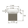 Основа для плитки 150 мм, из нержавеющей стали, в стальной рамке, с монтажным элементом TECEdrainpoint S 3660011