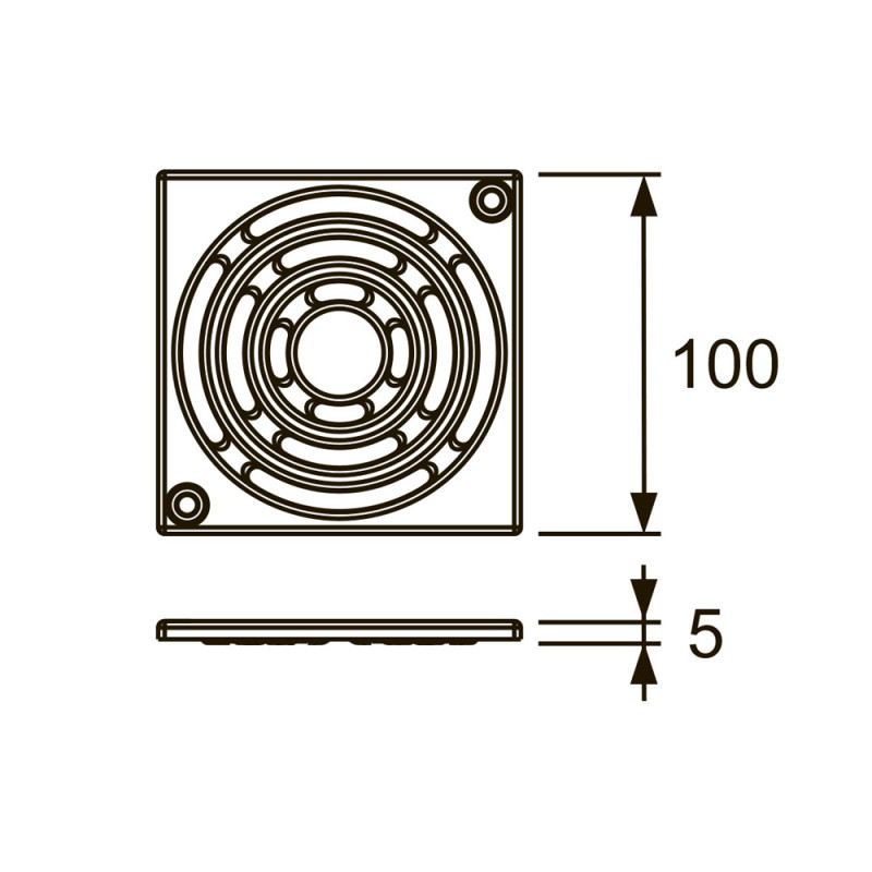 Декоративная решетка, нержавеющая сталь, 100 мм, с фиксаторами TECEdrainpoint S 3665000