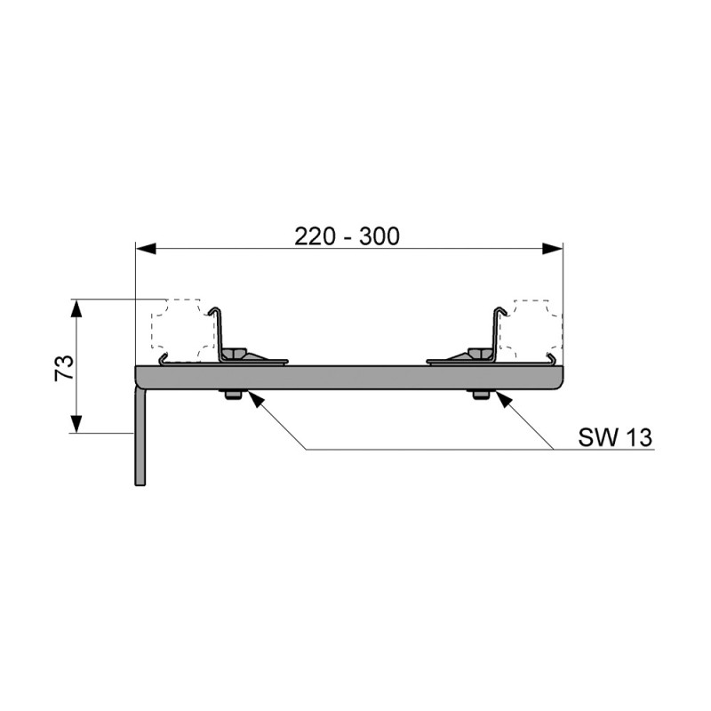 Крепление двойное, удлиненное TECE 9030013