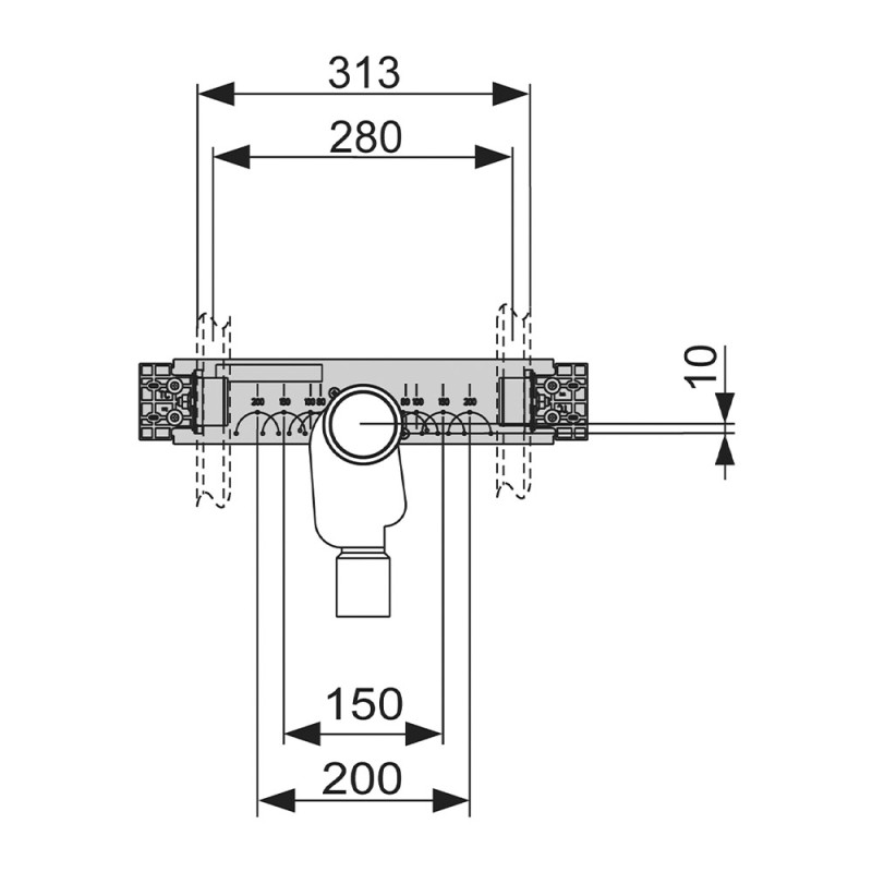 Монтажный комплект для раковины с сифоном TECEprofil 9020034