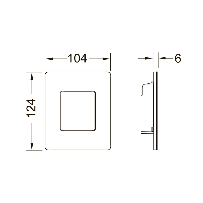 Металлическая панель смыва для писсуара, белая матовая TECEsolid 9242433