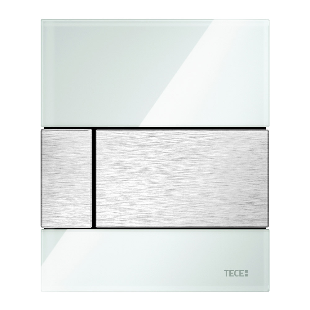 Стеклянная панель смыва для писсуара, стекло мятный зеленый, клавиши нержавеющая сталь сатин TECEsquare 9242804