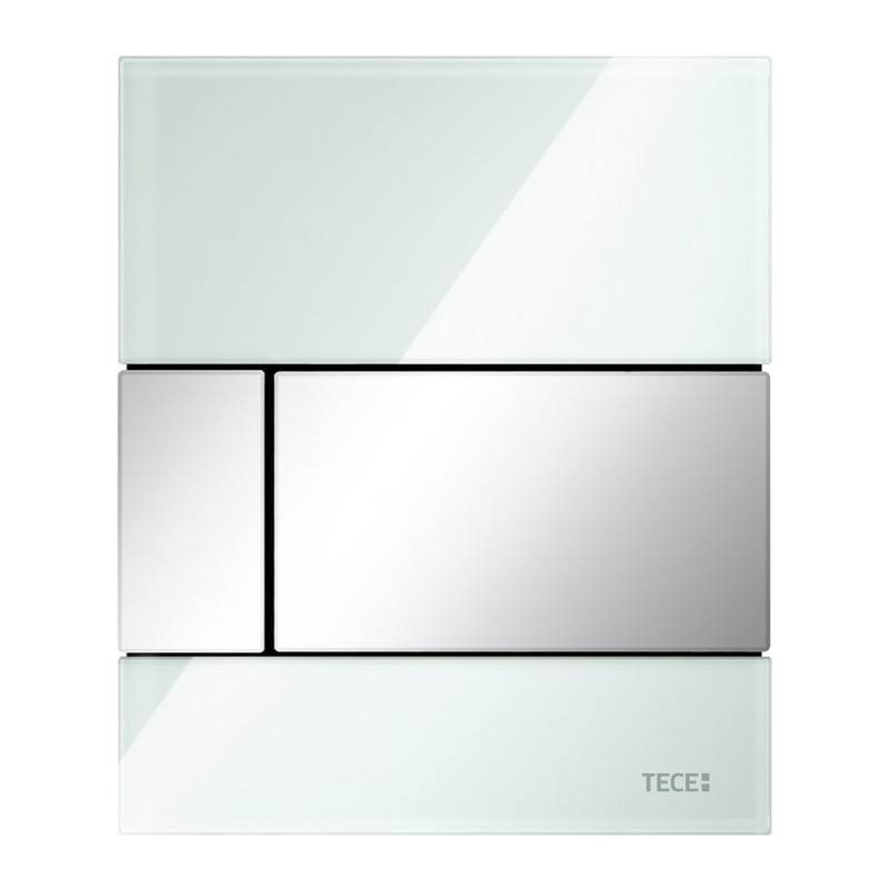 Стеклянная панель смыва для писсуара, стекло мятный зеленый, клавиши хром глянцевый TECEsquare 9242805