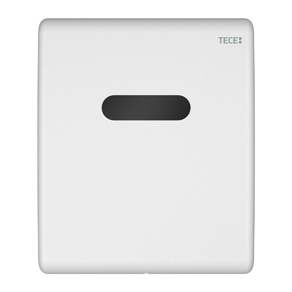 Металлическая панель смыва для писсуара с ИК-сенсором, питание от сети 12 В, белая матовая TECEplanus 9242355
