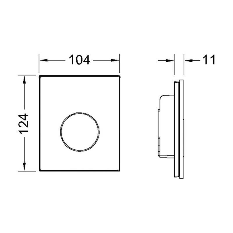 Стеклянная панель смыва для писсуара, стекло белое, клавиша нержавеющая сталь сатин TECEloop 9242661