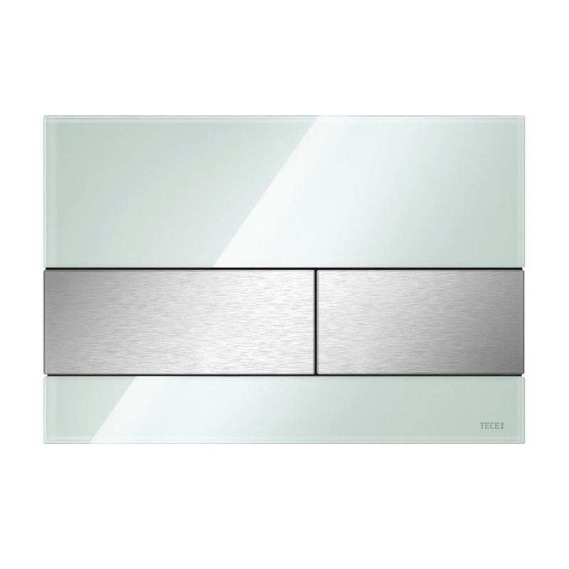 Стеклянная панель смыва для унитаза, стекло мятный зеленый, клавиши нержавеющая сталь сатин TECEsquare 9240804