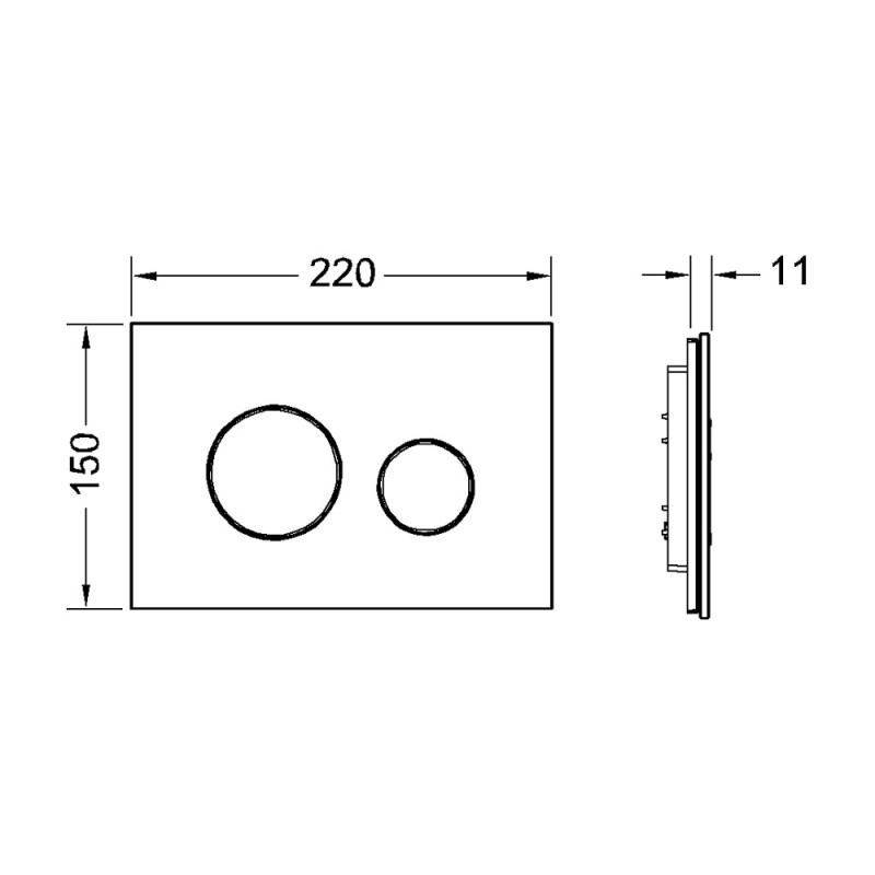 Стеклянная панель смыва для унитаза, стекло белое, клавиши белые TECEloop 9240650
