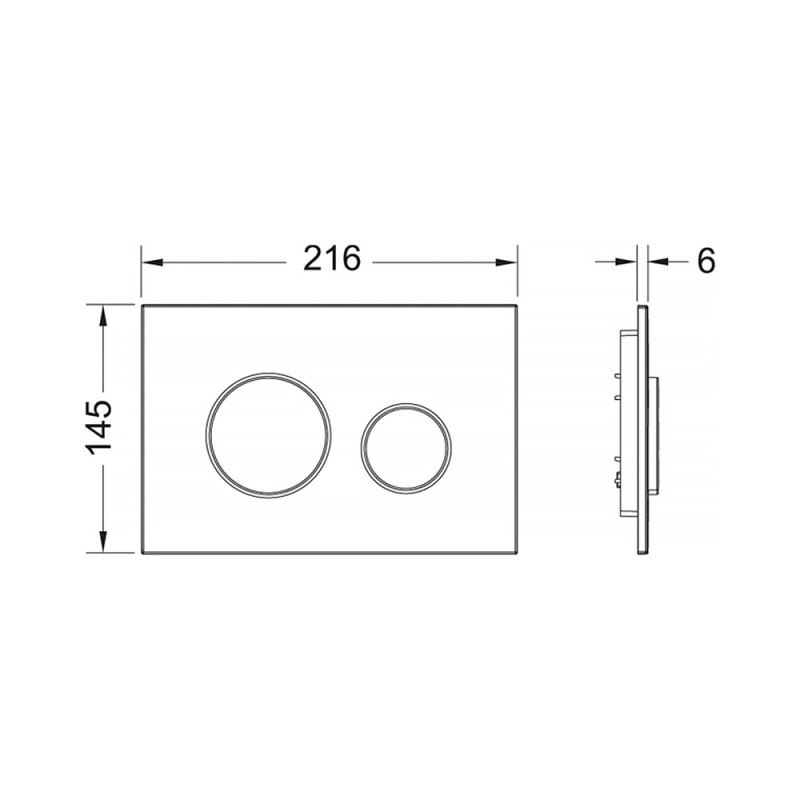 Пластиковая панель смыва унитаза, пластик белый, клавиши белые TECEloop 9240600