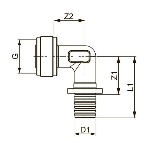 Быстросъемное соединение угловое, кремнистая бронза 16 х 1/2" TECEflex 708631