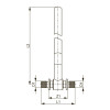 Монтажная трубка для подключения радиаторов проходная, 15 мм, медная никелированная, длина 770 мм TECEflex 715224