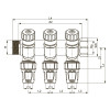 Коллектор с запорными вентилями, 2 контура, 3/4" x 16 TECElogo-Push 8730008