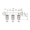 Коллектор, 3 контура, плоское уплотнение, с накидной гайкой 16 x 3/4" TECElogo-Push 8730017